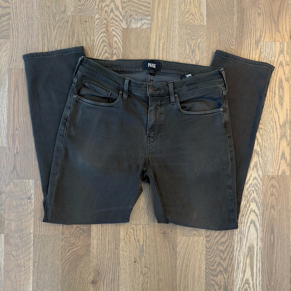 PAIGE Green Gray Denim Jeans - Picture 2 of 7